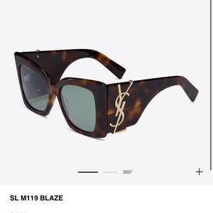 Saint Laurent Blaze SL M119 119 002 Havana Green Sunglasses
